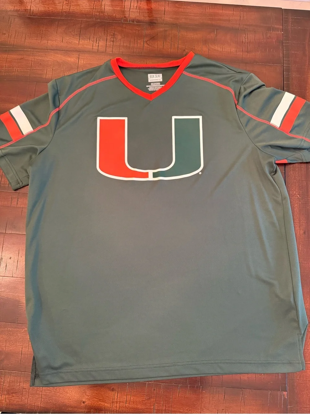 Big U Short Sleeve Athletic Shirt - Green/Orange